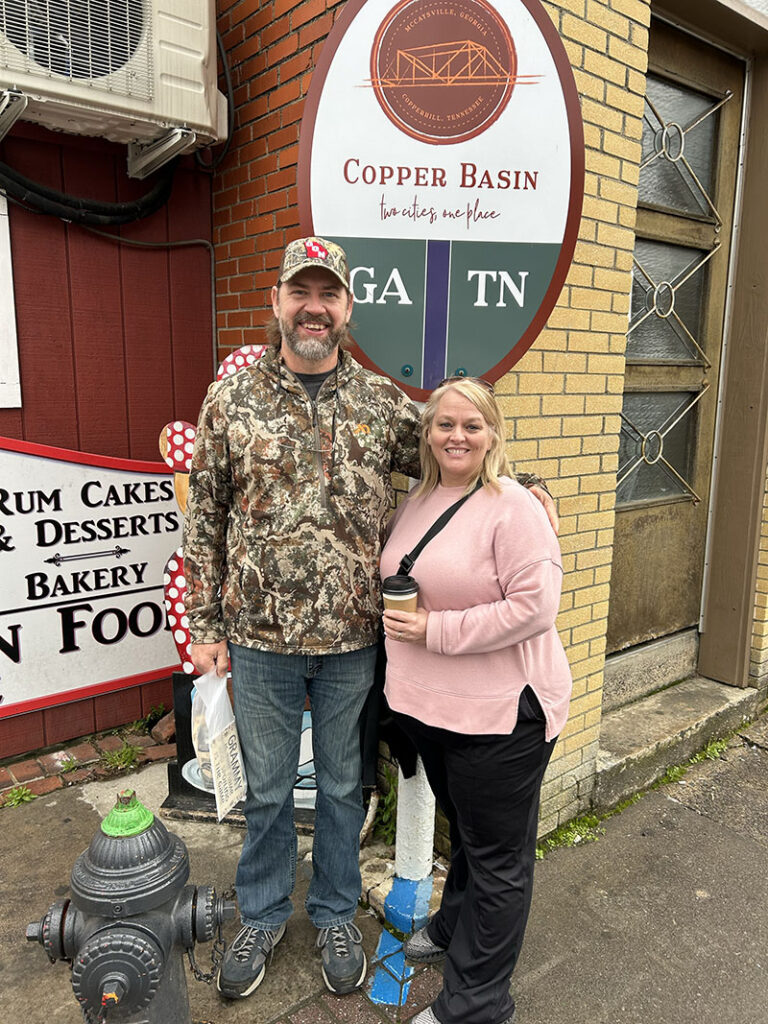 The author and his wife standing on the Georgia-Tennessee state line.