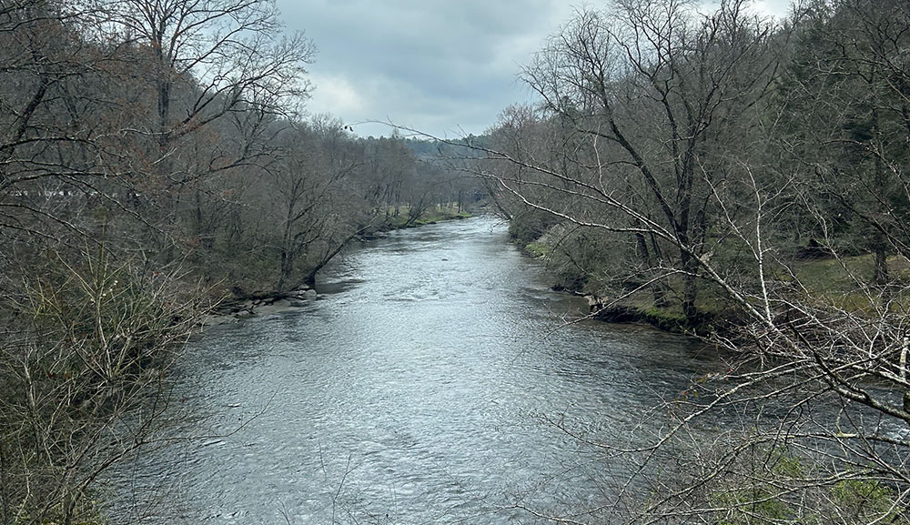 A view of the Toccoa River from the train.